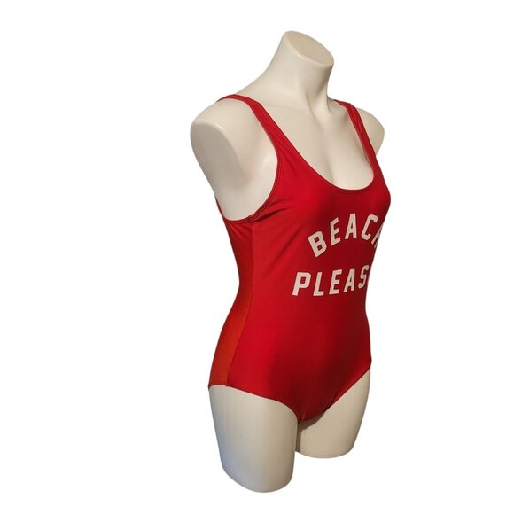 Beach Please Bobbie Brooks Red Swimming Suit Size XL Red White - Picture 5 of 6